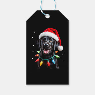 Black Lab Labrador Christmas Tree Light Pajama Dog Gift Tags