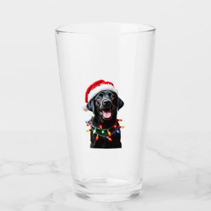 Black Lab Labrador Christmas Tree Light Pajama Dog Glass