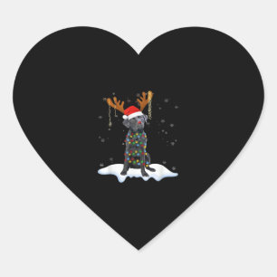 Black Lab Labrador Christmas Tree Light Pajama Dog Heart Sticker