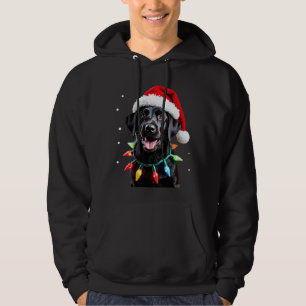 Black Lab Labrador Christmas Tree Light Pajama Dog Hoodie