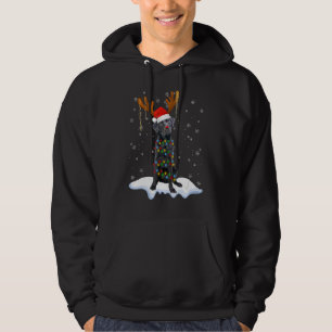 Black Lab Labrador Christmas Tree Light Pajama Dog Hoodie