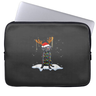 Black Lab Labrador Christmas Tree Light Pajama Dog Laptop Sleeve