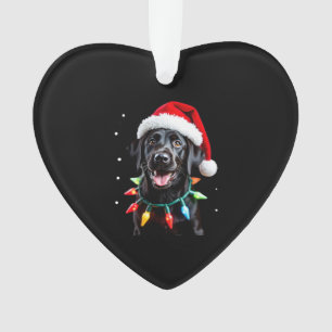 Black Lab Labrador Christmas Tree Light Pajama Dog Ornament