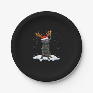 Black Lab Labrador Christmas Tree Light Pajama Dog Paper Plate
