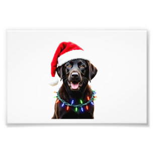 Black Lab Labrador Christmas Tree Light Pajama Dog Photo Print