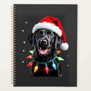 Black Lab Labrador Christmas Tree Light Pajama Dog Planner