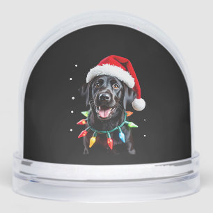 Black Lab Labrador Christmas Tree Light Pajama Dog Snowglobe