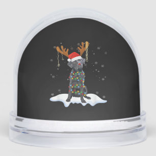 Black Lab Labrador Christmas Tree Light Pajama Dog Snowglobe