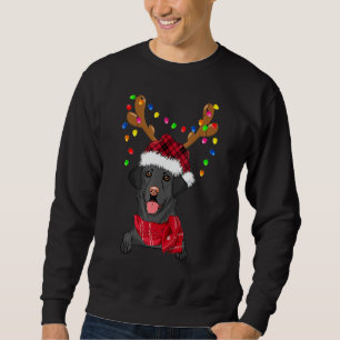 Black Lab Labrador Christmas Tree Light Pajama Dog Sweatshirt