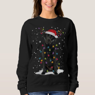 Black Lab Labrador Christmas Tree Light Pajama Dog Sweatshirt