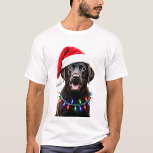 Black Lab Labrador Christmas Tree Light Pajama Dog T-Shirt