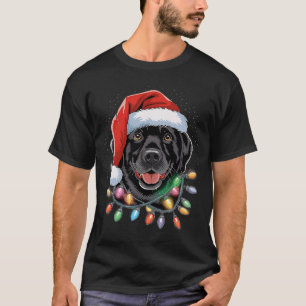 Black Lab Labrador Christmas Tree Light Pajama Dog T-Shirt