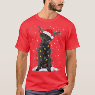 Black Lab Labrador Christmas Tree Light Pajama Dog T-Shirt