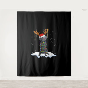 Black Lab Labrador Christmas Tree Light Pajama Dog Tapestry