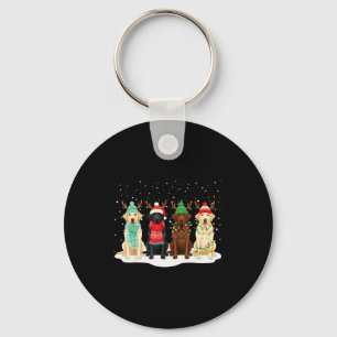 Black Lab Labrador Dog Christmas Crew Matching Fam Key Ring
