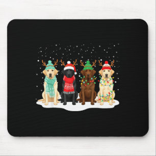 Black Lab Labrador Dog Christmas Crew Matching Fam Mouse Pad