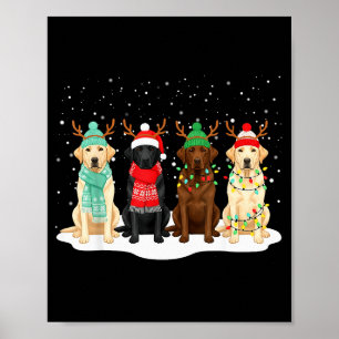 Black Lab Labrador Dog Christmas Crew Matching Fam Poster