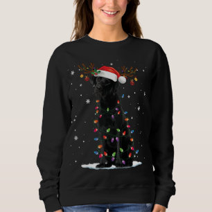Black Lab Labrador Dog Christmas Lights Xmas Santa Sweatshirt