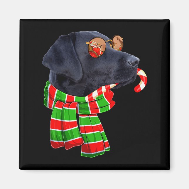 Black Lab Labrador Dog Owners Christmas Xmas Holid Magnet (Front)