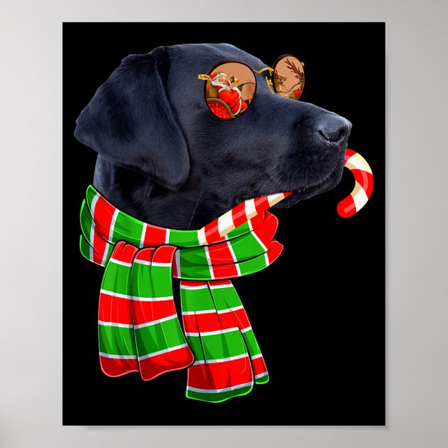 Black Lab Labrador Dog Owners Christmas Xmas Holid Poster (Front)