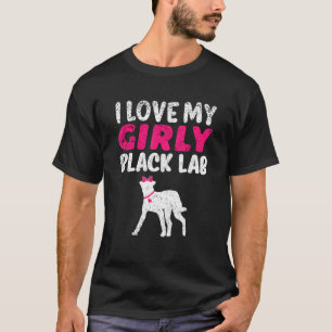 Black Lab Labrador Girl Dog Pup Gender Reveal Cu T-Shirt