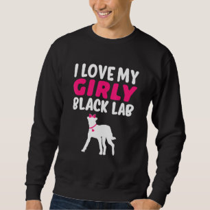 Black Lab Labrador Girl Dog Pup Gender Reveal Cut Sweatshirt