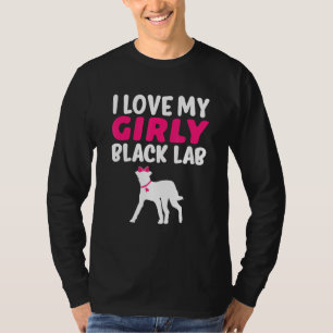 Black Lab Labrador Girl Dog Pup Gender Reveal Cut T-Shirt