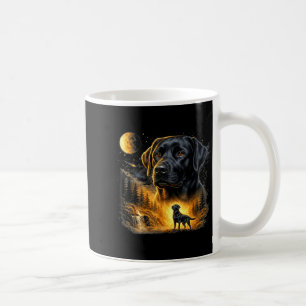 Black lab labrador howling to the moon vintage dog coffee mug