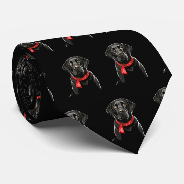 Black Lab Labrador Retriever Dog Breed Tie (Rolled)