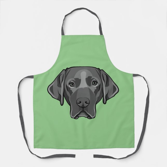 Black Lab Labrador Retriever Dog Design Apron (Front)