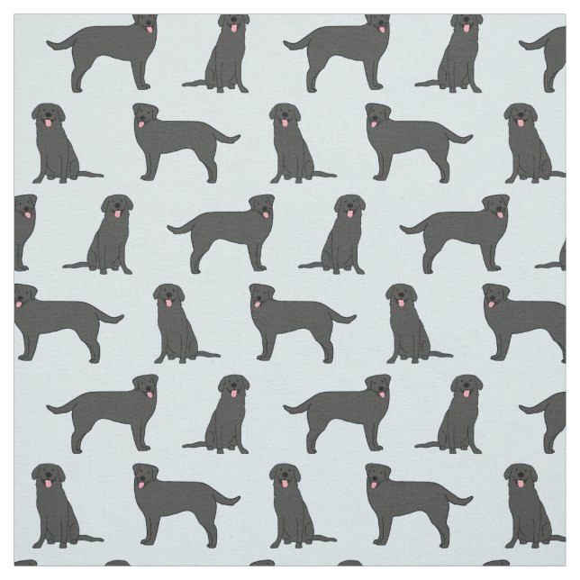 Black Lab Labrador Retriever Fabric (Swatch)