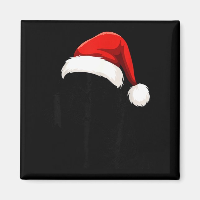 Black Lab Labrador Santa Hat Christmas Holiday Pet Magnet (Front)
