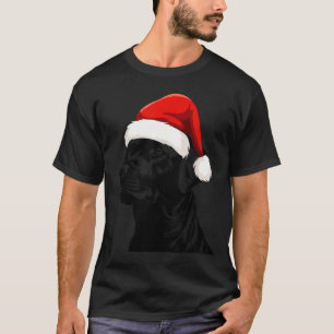Black Lab Labrador Santa Hat Christmas Holiday Pet T-Shirt