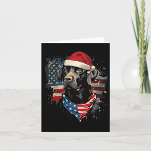 Black Lab Labrador Vintage Santa Christmas Pajama  Card