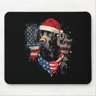 Black Lab Labrador Vintage Santa Christmas Pajama Mouse Pad