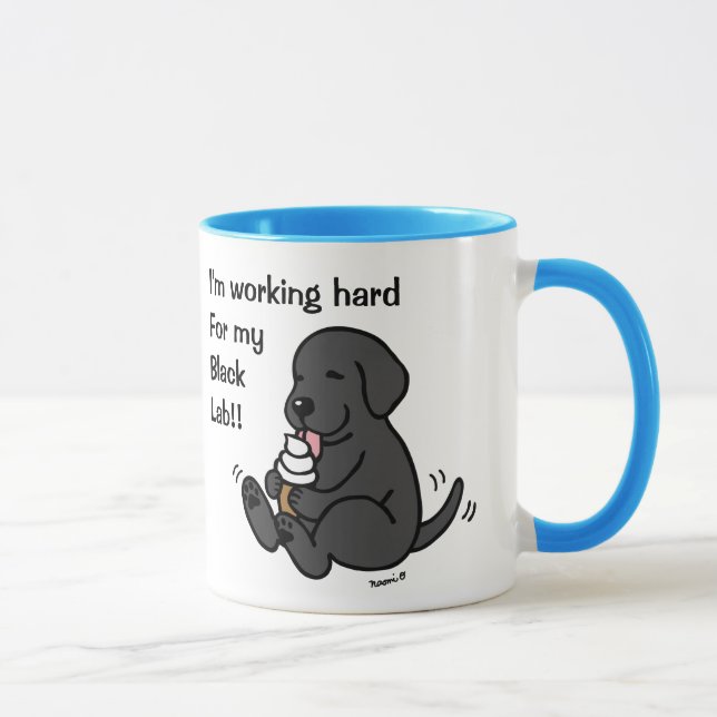 Black Lab Licking Ice Cream Mug (Right)