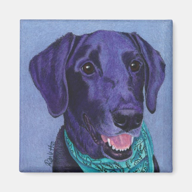 Black Lab Magnet - "Gus" (Front)