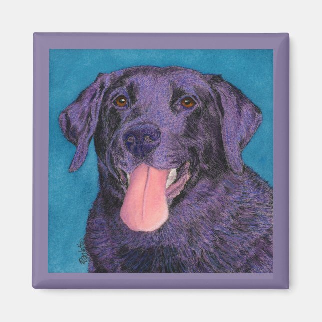 Black Lab Magnet - "Pinecone" (Front)