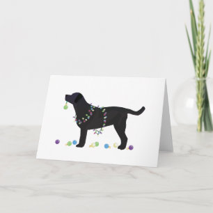 Black Lab Merry Christmas Design Holiday Card