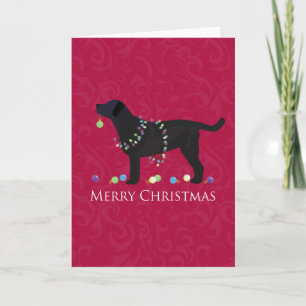 Black Lab Merry Christmas Design Holiday Card