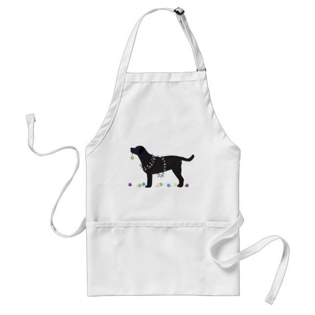 Black Lab Merry Christmas Design Standard Apron (Front)