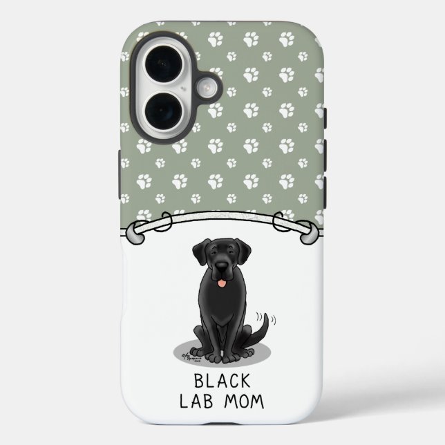 Black Lab Mum (Labrador Retriever Mum) Cute Dog Case-Mate iPhone Case (Back)