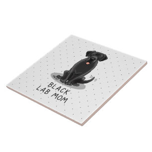 Black Lab Mum (Labrador Retriever Mum) Cute Dog Ceramic Tile