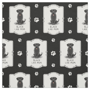 Black Lab Mum (Labrador Retriever Mum) Cute Dog Fabric