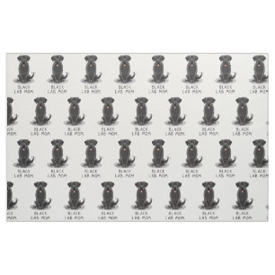 Black Lab Mum (Labrador Retriever Mum) Cute Dog Fabric