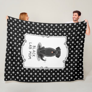 Black Lab Mum (Labrador Retriever Mum) Cute Dog Fleece Blanket