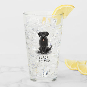 Black Lab Mum (Labrador Retriever Mum) Cute Dog Glass