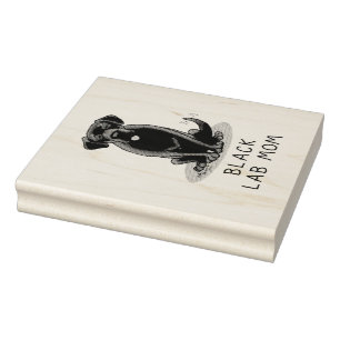 Black Lab Mum (Labrador Retriever Mum) Cute Dog Rubber Stamp