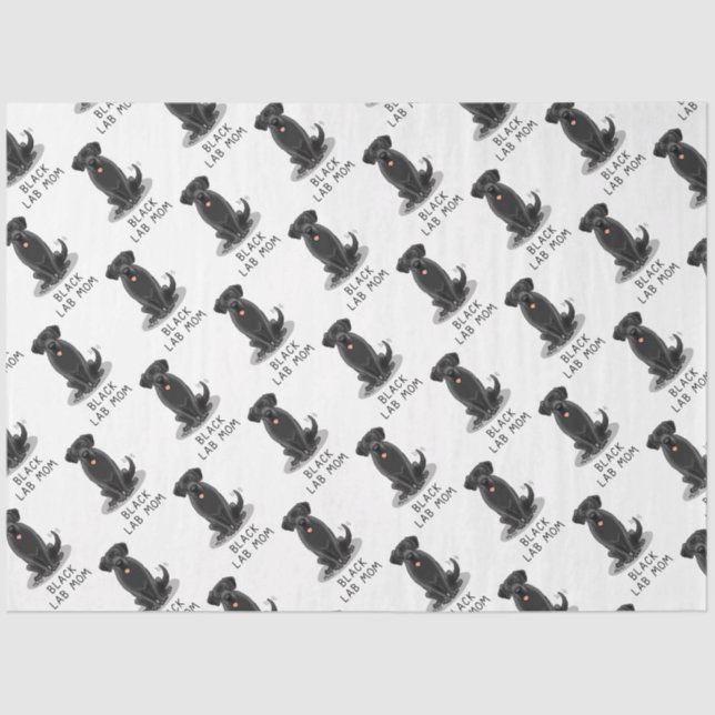 Black Lab Mum (Labrador Retriever Mum) Cute Dog Tissue Paper (Front)