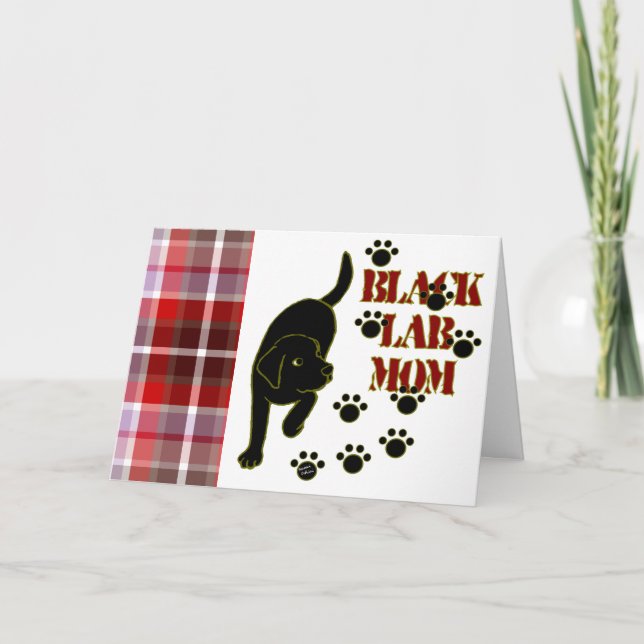 Black Lab Mum Plaid Card (Front)